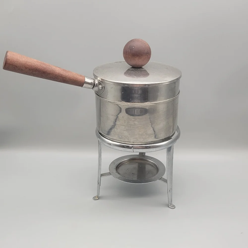 Vintage Fondue Pot Ernest Sohn mid Century modern Stainless steel chafing dish - Picture 4 of 7